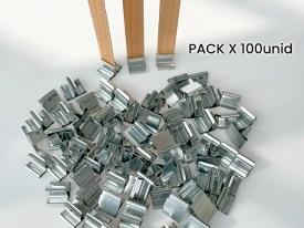 Pack 100 clips porta mecha madera planas